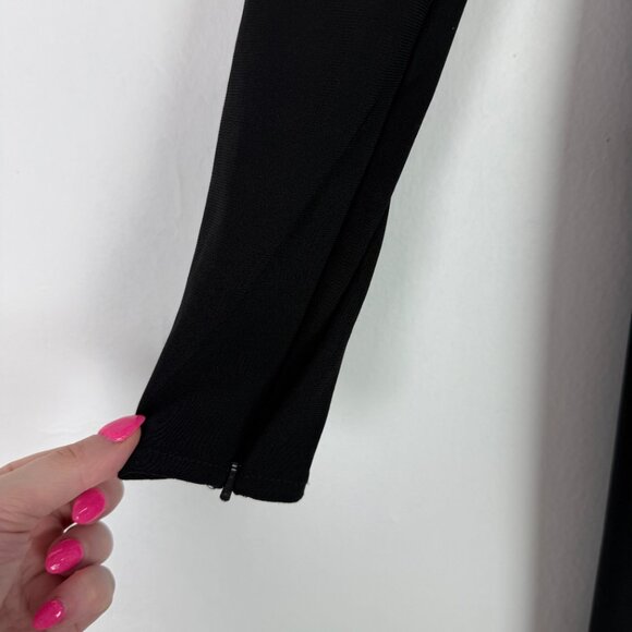 NWT Ieena by Mac Duggal #26514 Plunging Long Sleeve Pearl Keyhole Gown Black 0 - Picture 8 of 16